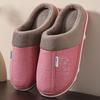 New Winter Cotton Couple Slippers - Non-slip PU Leather, Warm Furry Indoor Shoes for Men & Women