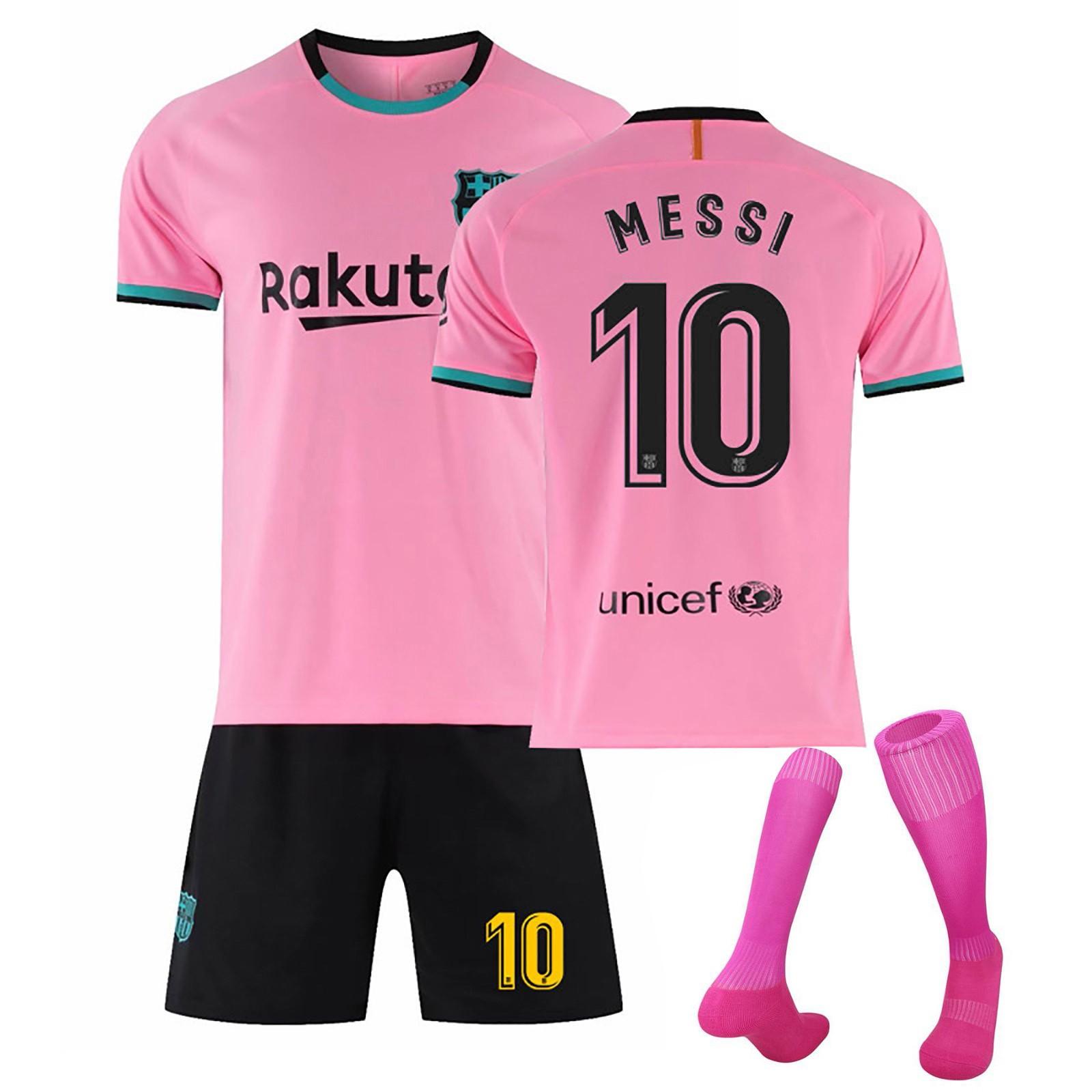 Set di tute da allenamento da calcio per bambini della maglia del Barcellona Messi 20/21 classica 26