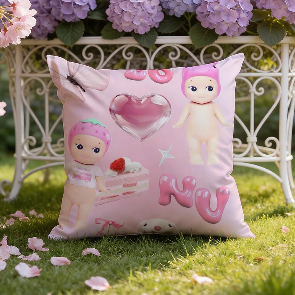 Hot S-Sonnies Cartoon Cushion Cover Home & Car Dual-Scene Pillow Cover: Reversible for Premium Comfort