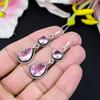 Pink Kunzite Gemstone Handmade 925 Sterling Silver Jewelry Earring 2.56" KG-424