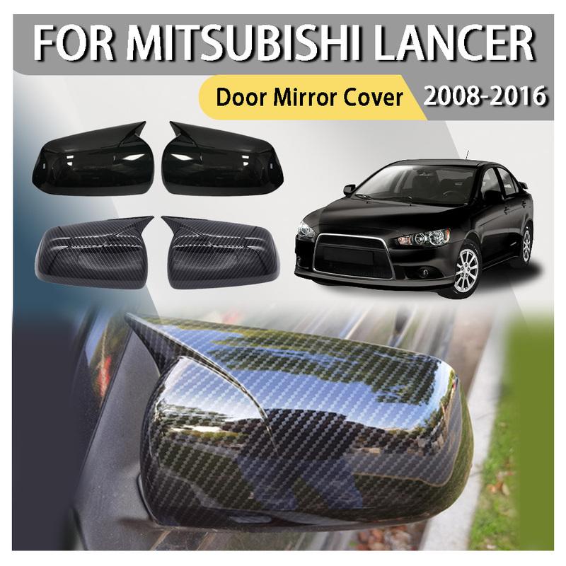 Bull-Horn Door Mirror Cover For Mitsubishi Lancer 2008 2009 2010 2011 2012 2013 2014 2015 2016 Car Rearview Accessories