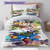 Son Goku Pattern Bedding,Quilt Set Quilt Cover Pillowcase Home Birthday Gift (1 * Duvet Cover + 2 * Pillowcase, Without Core)