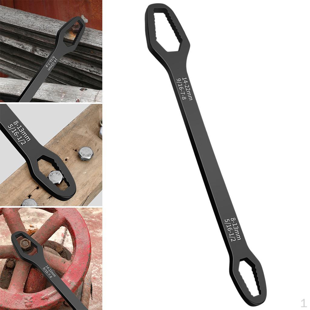8-22mm Adjustable Wrench Double Sided Ratchet Spanner for Machine Motorcycle Repair Tools чёрный