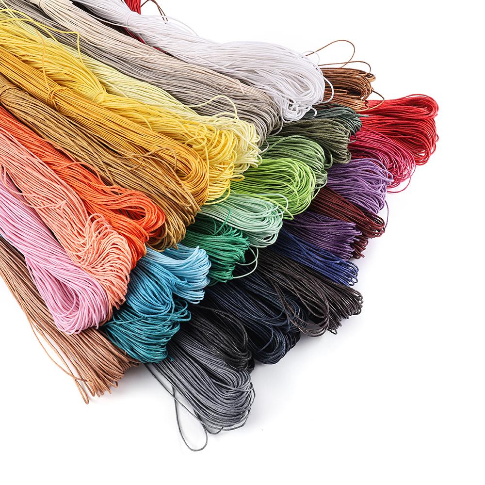 65m/Lot Waxed Cotton String Beading Cord Rope 1mm For Bracelet And Necklace Jewelry Making Weaving Supplies Accessories