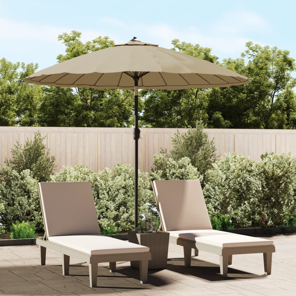 270 Cm Aluminum Mast Sun Umbrella In Taupe