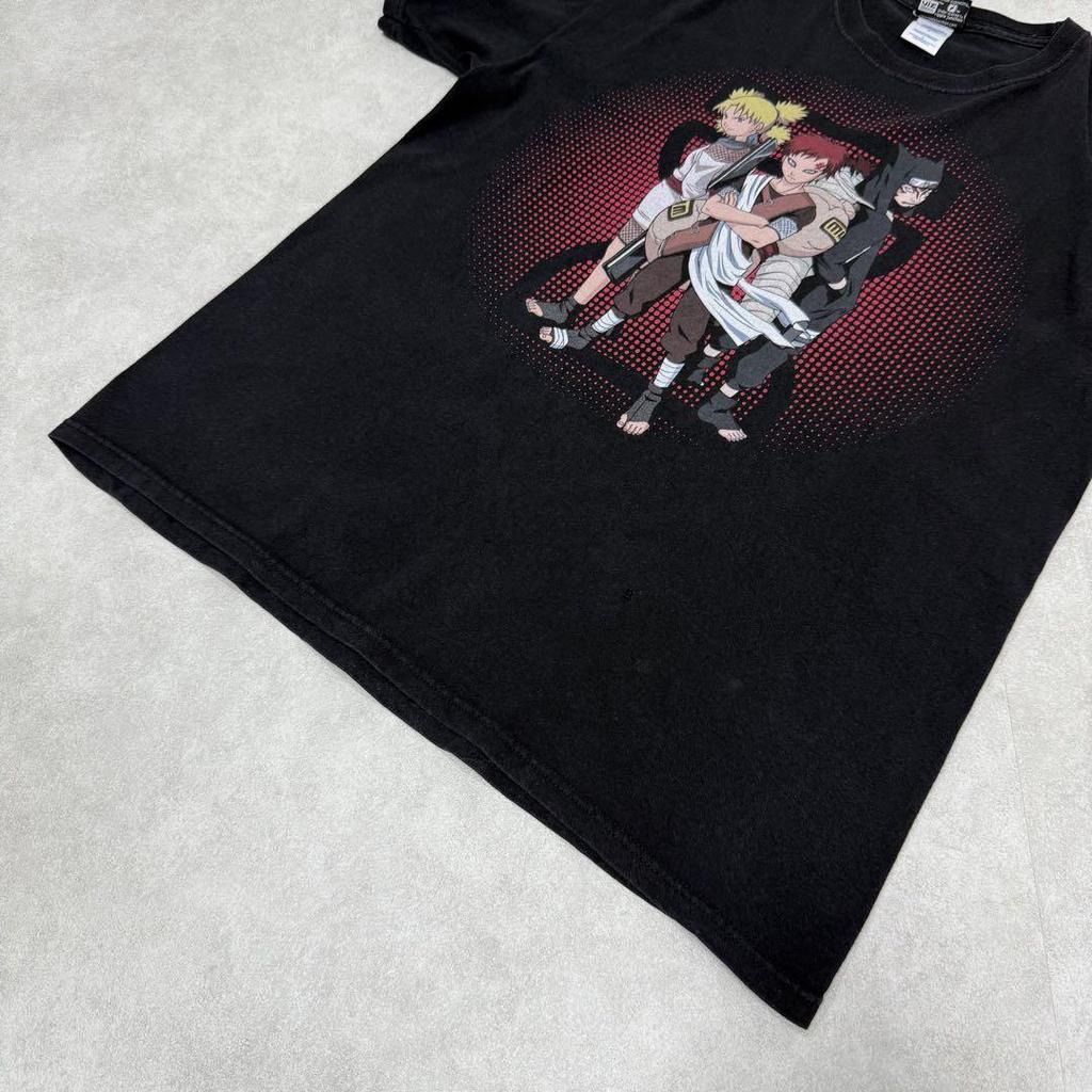 [USED] Vintage 2000s Naruto Gaara Short Sleeve Shirt, Anime, Manga, Black, Size 10