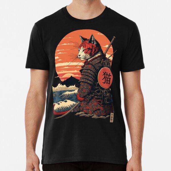 Ukiyo E Samurai Cat S To 5XL Made In the AU/USA T-Shirt