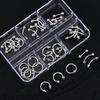 30Pcs/Box Black/Silver Metal Alloy Nail Charms Decoration Diy 6 Grids Mixed Cool Y2K Punk Nail Art Accessories Manicure
