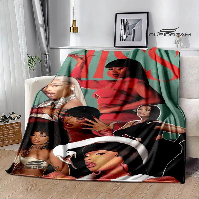 

Megan Thee Stallion Flannel Blanket Soft Cozy Warm Throw Blankets Bed Linens Birthday Gift 100x150cm