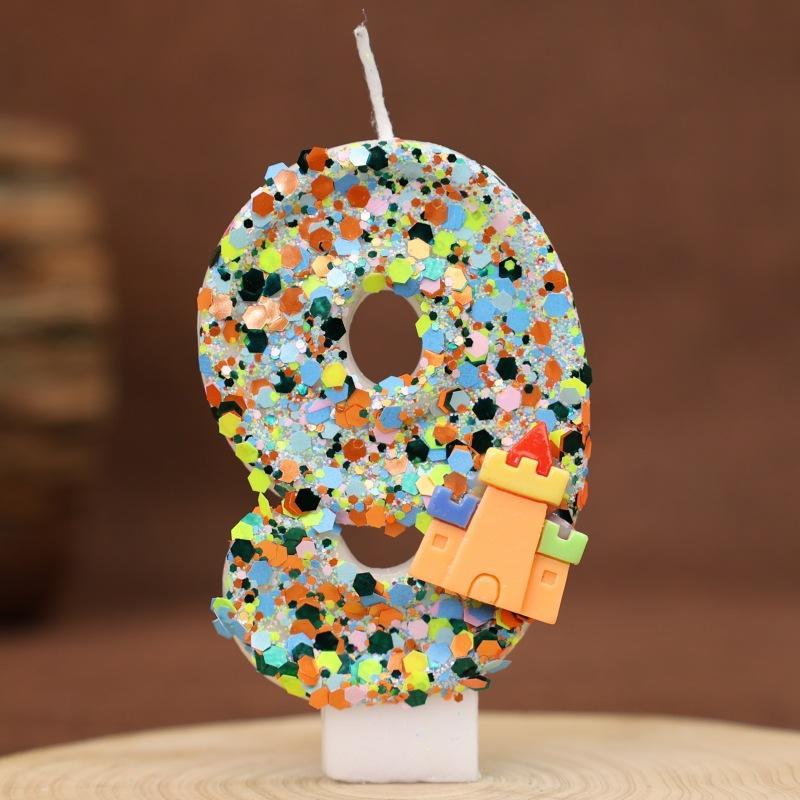 Creative Digital Birthday Candle Cake Party Decoration Birthday Candle Diy Castle Candle