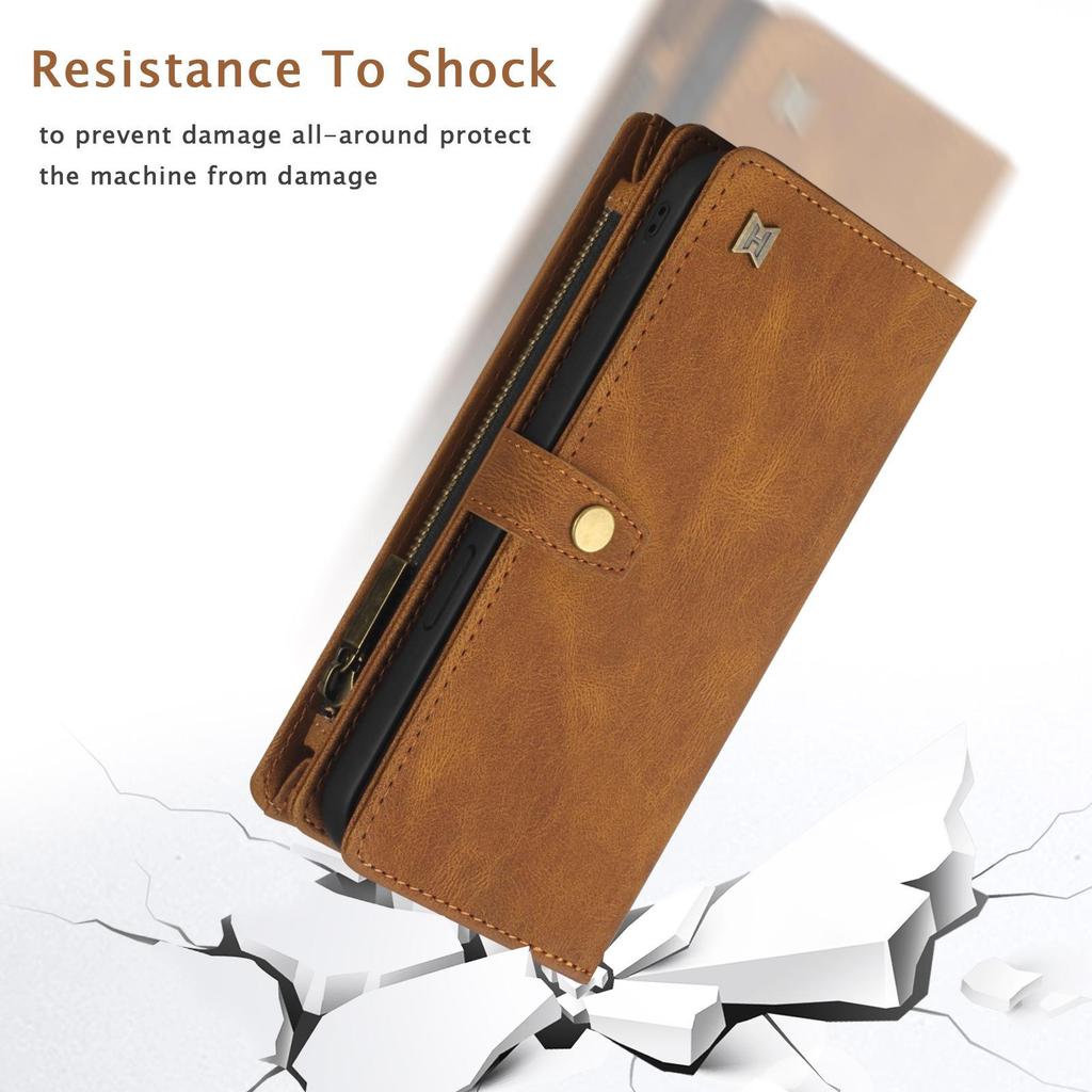 iPhone 16/15 Magnetic Leather Wallet Phone Case Cover