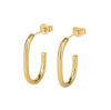 Trendy U-Shaped Stainless Steel Geometric Oval Earrings