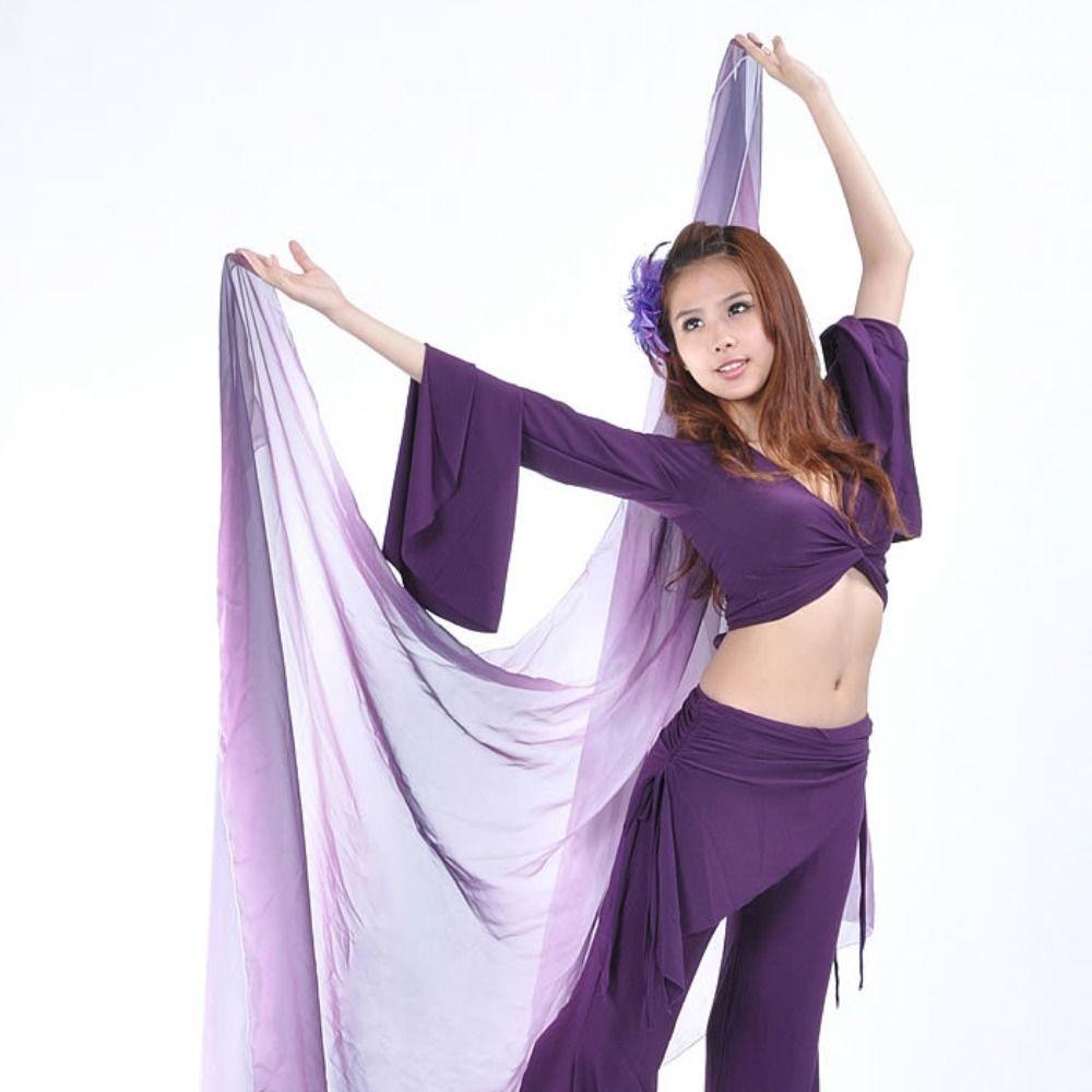 Light Texture Latin Belly Dance Shawls Gradient Color Performance Shawl Show Costumes