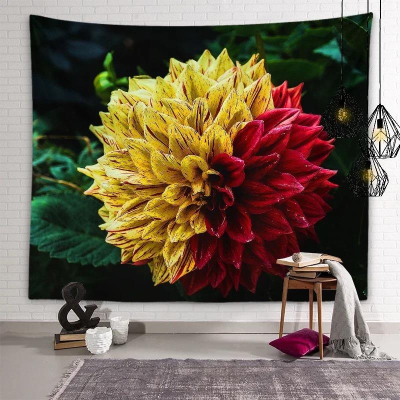 Sunset Flower Field Landscape Wall Decor Tapestry Home Living Room Tapestry
