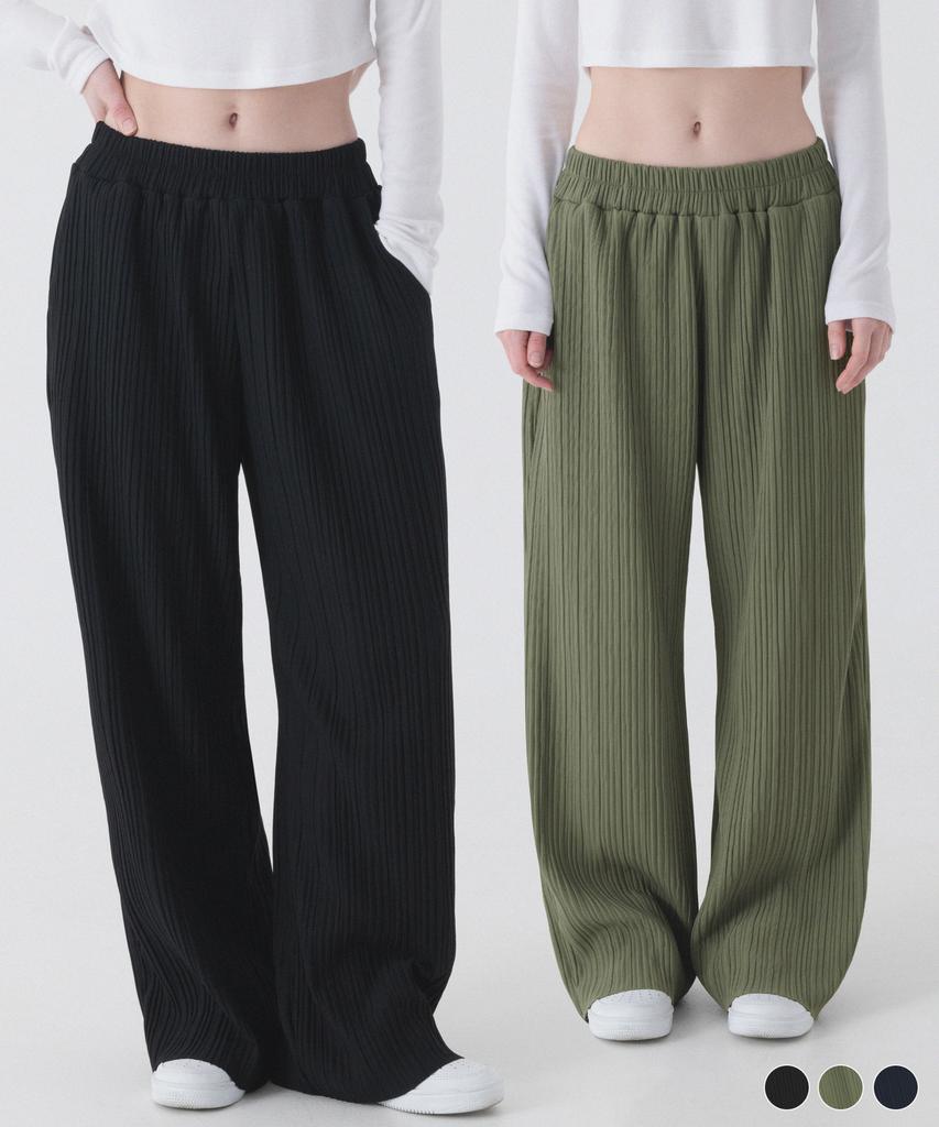 PIANER [2 Pack] Comfortable Wide Pleated Pants (3 Colors)