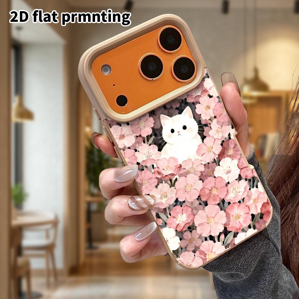 Phone Case: Lambskin 2D Flat Samsung Galaxy A34 A35 M05 M06 S20 S22 S21 FE Plus 5G Protective Case, Little White Cat, Christmas and Halloween Gift