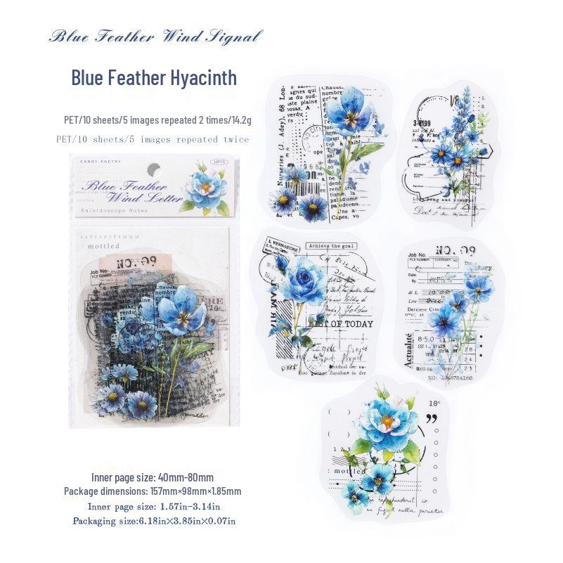 Kaleidoscope Flower Journal DIY Sticker Pack - Retro Poetry Collage