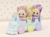 Sylvanian Families Doll and Furniture Set Rabbit Favorite Bath ST Mark Certified Toy Dollhouse for Ages 3 and Sylvanian Epoch [Milk Triplets' Set]