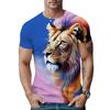 Tiger Lion Wolf Animals Pattern Men Summer Sportwear T-shirts O Neck Short Sleeve 3d Printed T Shirt Casual Breathable Tops
