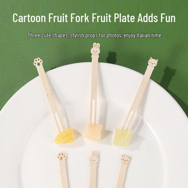 ZISIZ Disposable Bamboo Fruit Forks