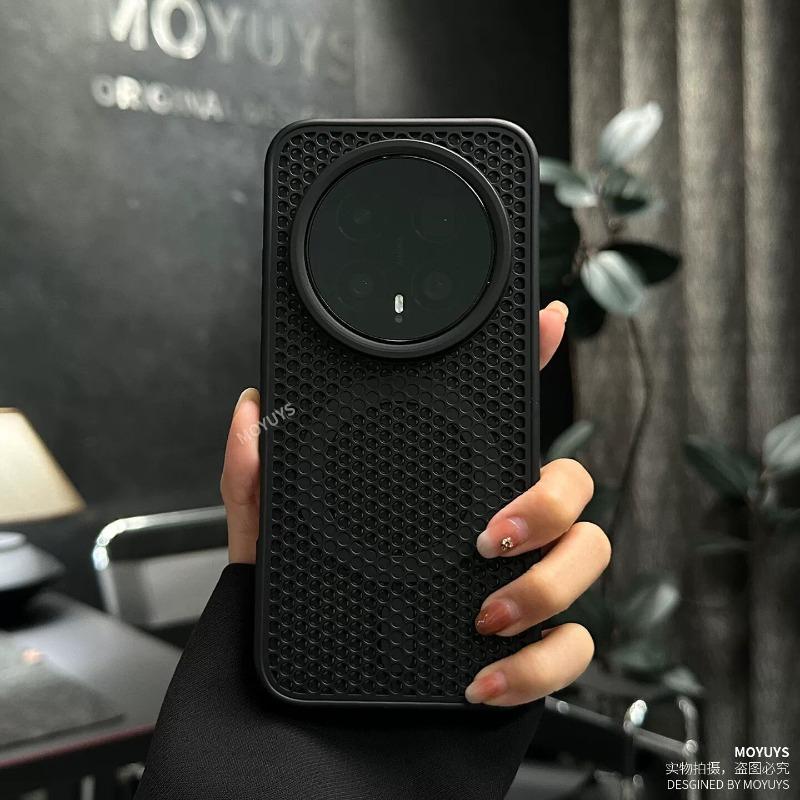 Custodia per Honor Magic 8 Pro con Foro per Dissipazione del Calore a Nido d'Ape Magnetico, Cover in Silicone per Telefono, Paraurti Resistente alle Impronte Digitali e alla Polvere