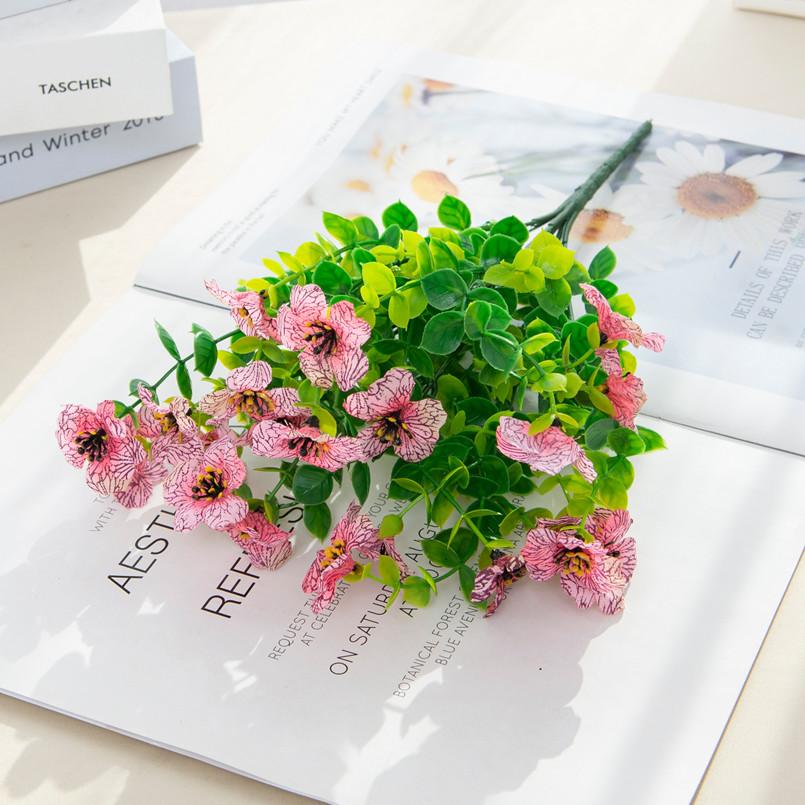 1 Stück künstliche Plastikkirschblüten Seidenmargeriten Weihnachtsdekorationen Vase Haus Garten Party Hochzeit Eukalyptus-Pflanzen Basteln