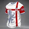 Maglia da Calcio Retro Inghilterra Leone Uomo Stampa 3D Maglietta da Calcio Traspirante Asciugatura Rapida Edizione Fan Oversize T-shirt Sportive Casual