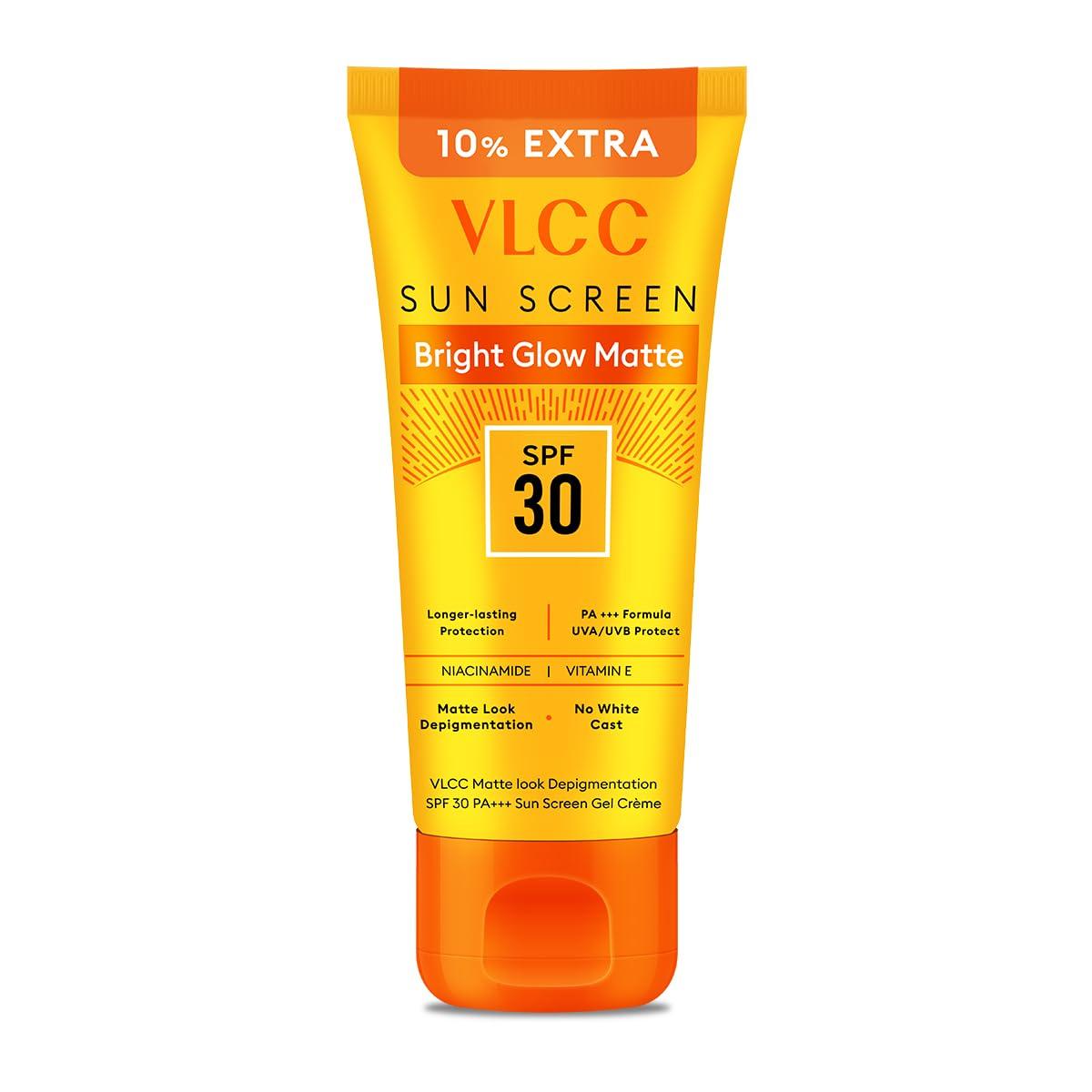 

VLCC Bright Glow Matte SPF 30 PA++ Sunscreen Gel Crème 100g + 10g Extra Non-Greasy Tinted Matte