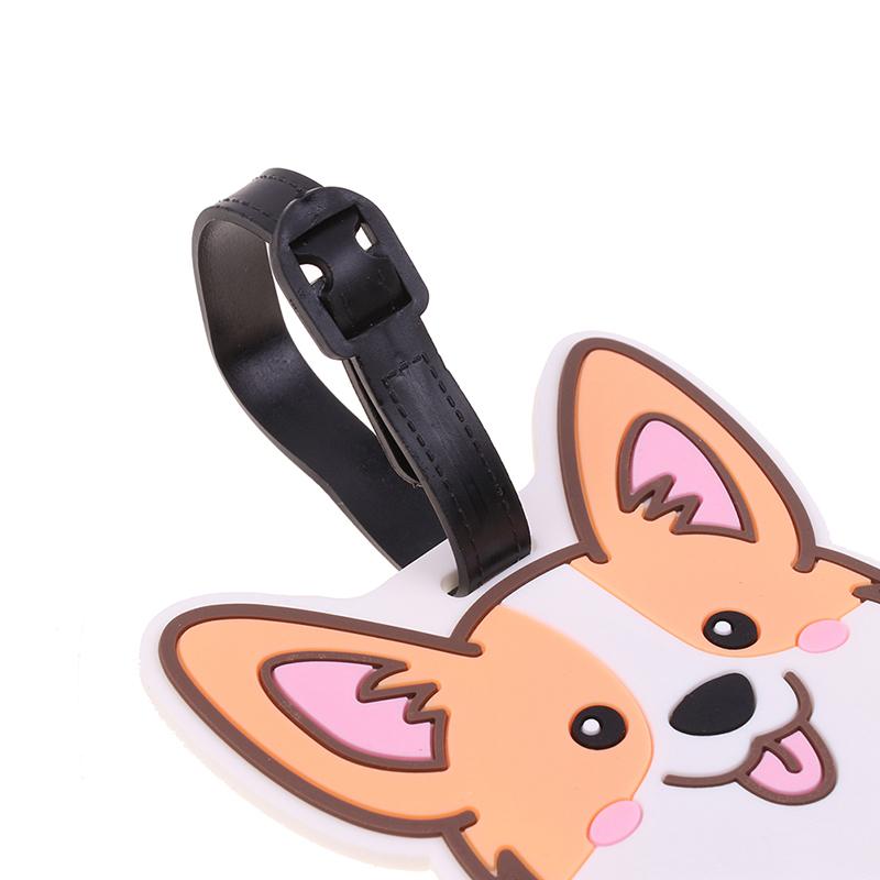 1Pc Luggage Tag Cute Corgi Panda Suitcase Portable Travel Label Accessories