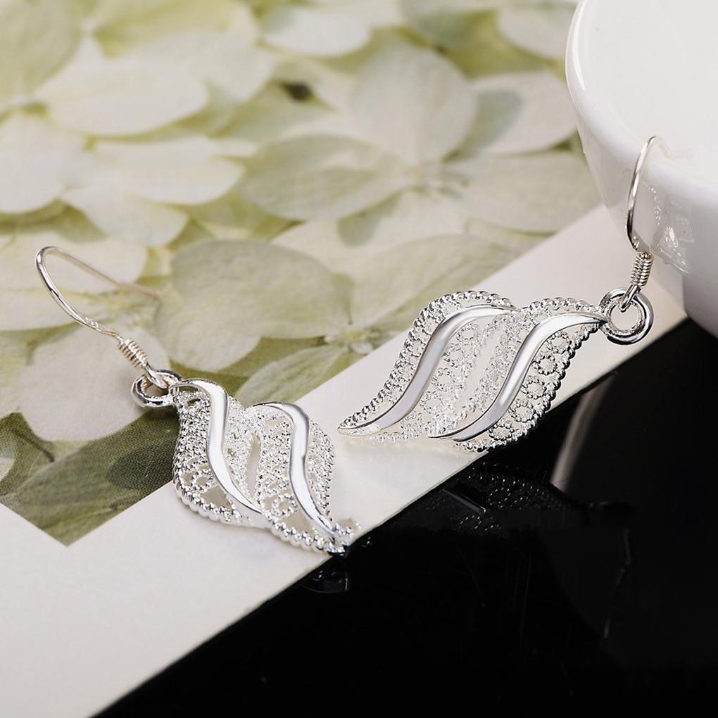 Women Silver Plated Shiny Crystal Rhinestone Waterfall Dangle Allergy Free Earring Eardrop
