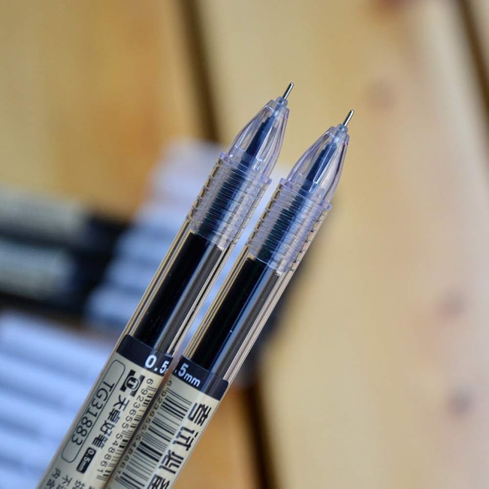 Sencoo 12-Pack Black Gel Ink Pens 0.5mm Fine Point Office School Stationery