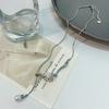 Pull-up Double-ring Buckle Necklace Female Simple Cold Wind Collarbone Chain Niche Design Pearl Pendant Neck Chain Necklace