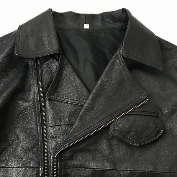Genuine Leather Riders Jacket 36 S Women Black Pockets Both Sides/Chest Pocket(USED)