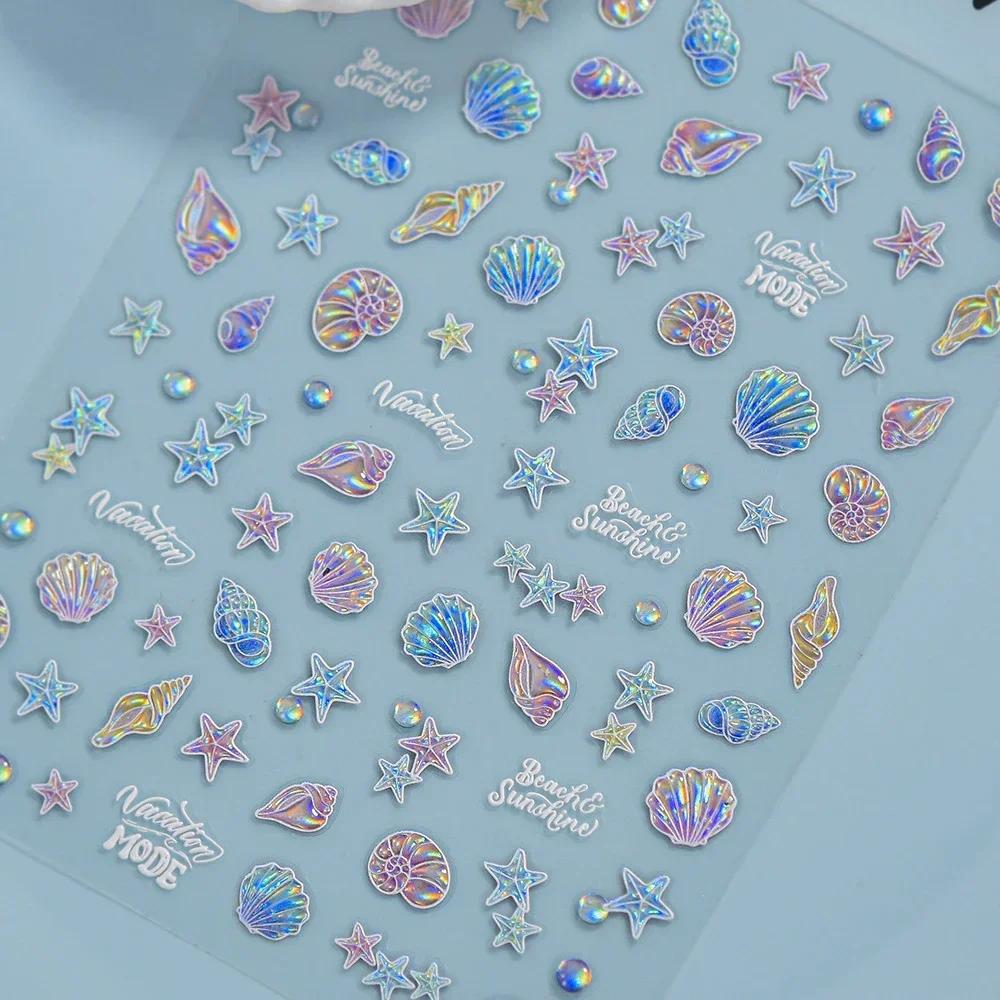 Magical Blow Bubbles Goldfish Bunny Rabbit Cat Kitten Shape Shiny Dreamy Bubbles 5D Nail Art Decorations Sticker Manicure Decal