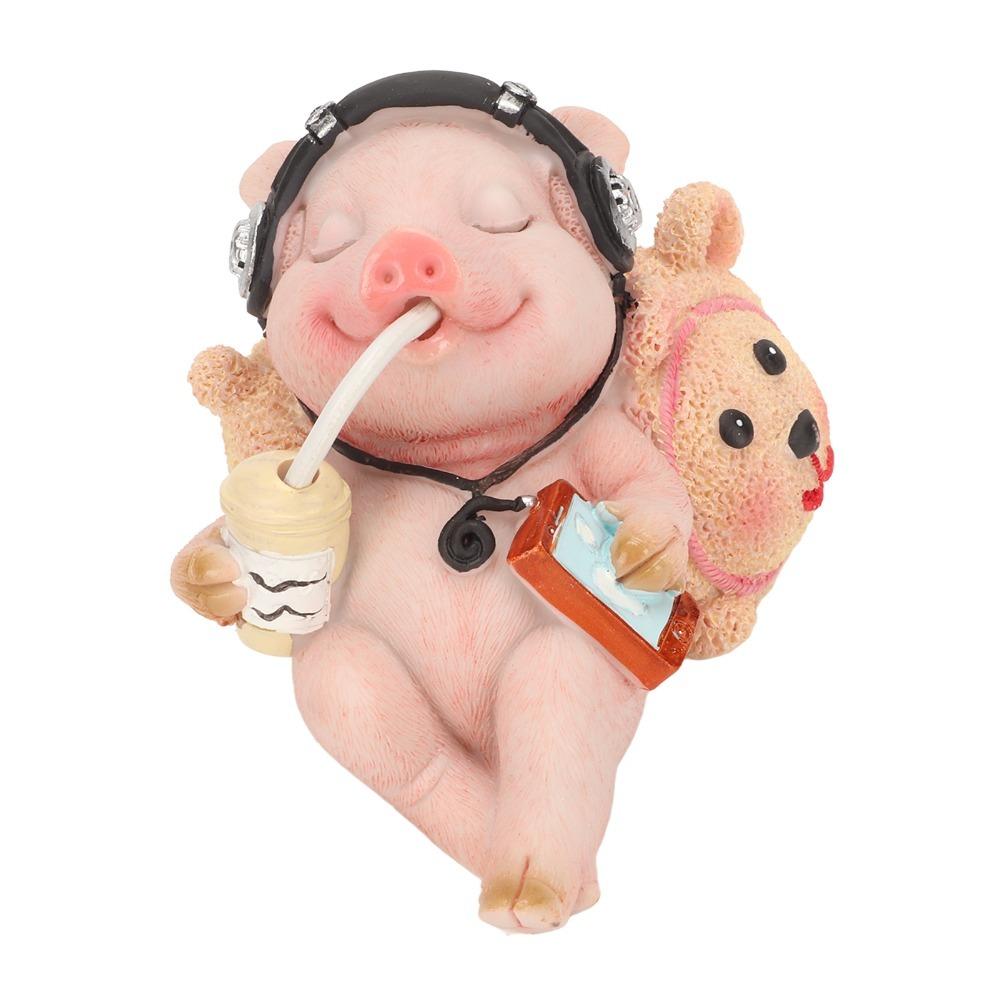 Resin Pig Statue Lucky Pig Decor Collectible Figurines Pig Figurine  Home Office Decor