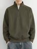 Men's High-End Solid Color Stand-Up Collar Half-Zip Pullover Sweatshirt