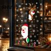 Snow Scene Glass Stickers 4Pcs Christmas Santa Claus & Reindeer Static Window Clings with Snowflake, PVC Removable Decals, Reusable for Home
