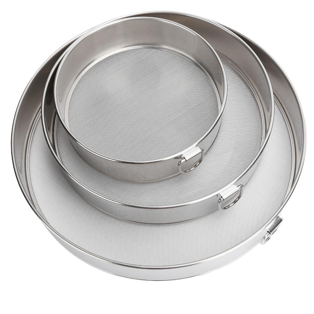 Set da 3 pezzi di setacci per farina a maglia fine in acciaio inossidabile, 40 mesh, per preparare torte e pasticcini