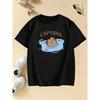 Summer and Spring Children's Swim Cap T-shirt with Capybara Print, Cartoon Short-sleeve Top