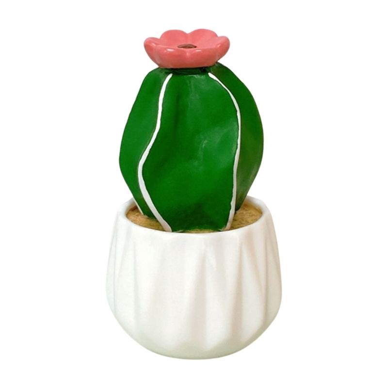 Mini Grüne Kaktusfigur Harz Sukkulente Topfpflanze Ornament Mini Bonsais Dekoration für Auto Armaturenbrett Dekorationen