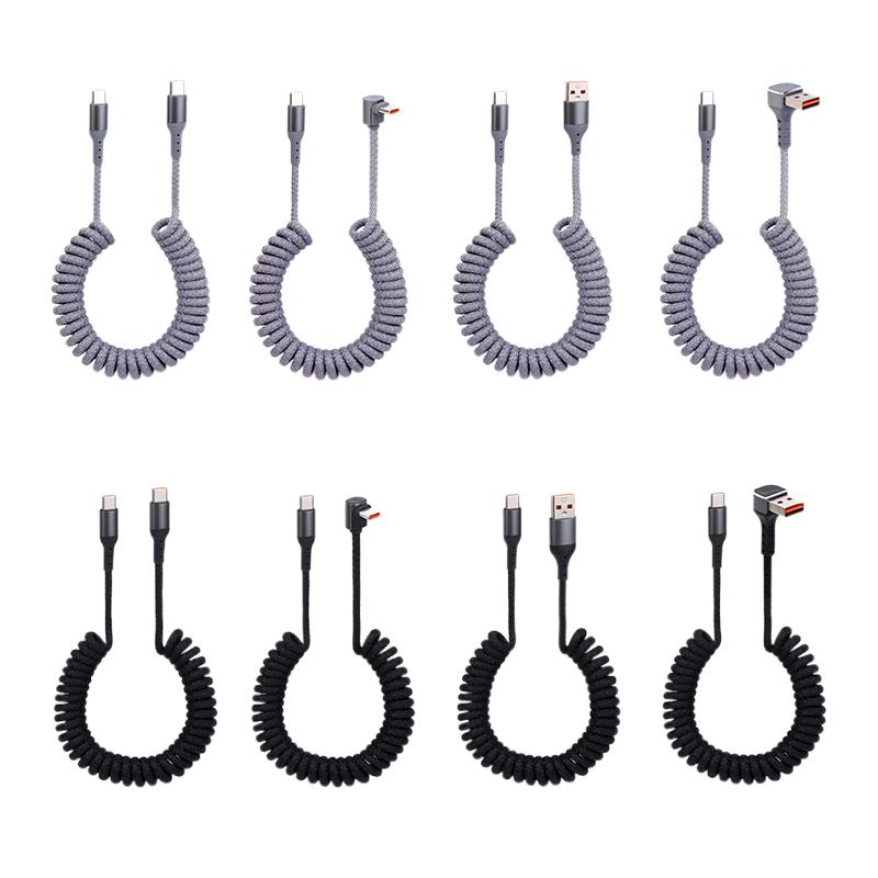Coiled Usb C Cable For Android Auto & Carplay 90 Degree Usb A To Usb C Cord Compatible With 16,Galaxy S25