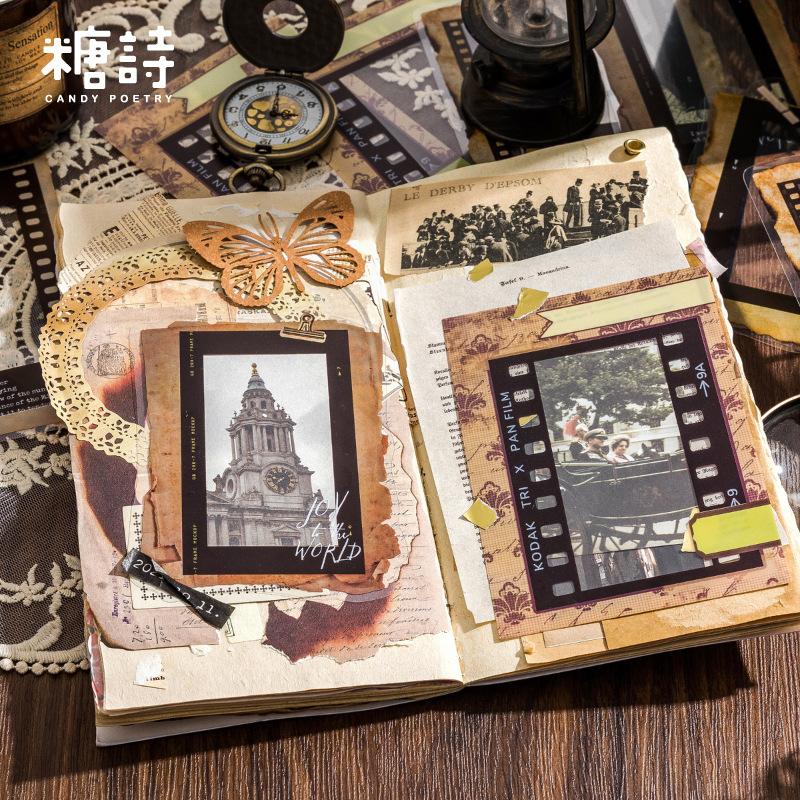 10 Sheets Large Size Hollow Border Stickers Vintage Scrapbooking Journal DIY Decorative Stickers Craft Supplies