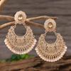 Retro Indian Alloy Rice Bead Tassel Earrings with Scenic Design