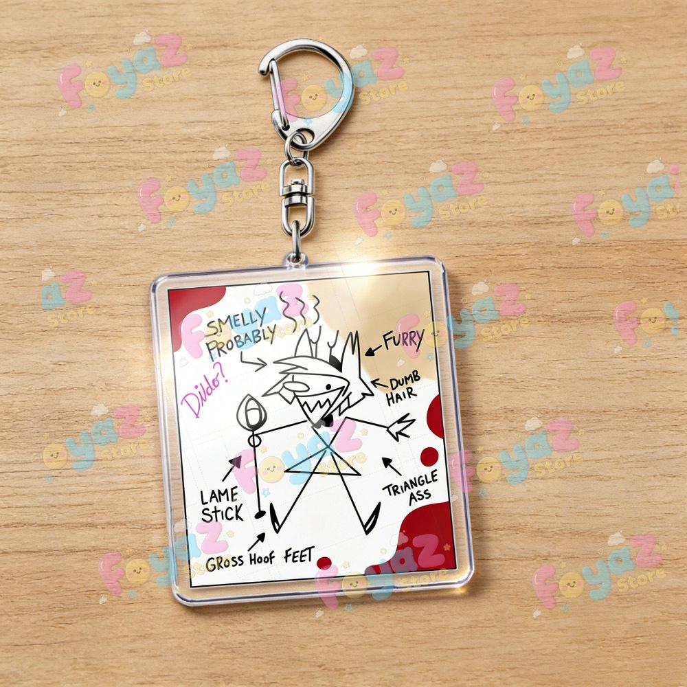 

Cool Cartoon Chibi Alastor Vox Keychain Vox Fan Gift Vox Standee