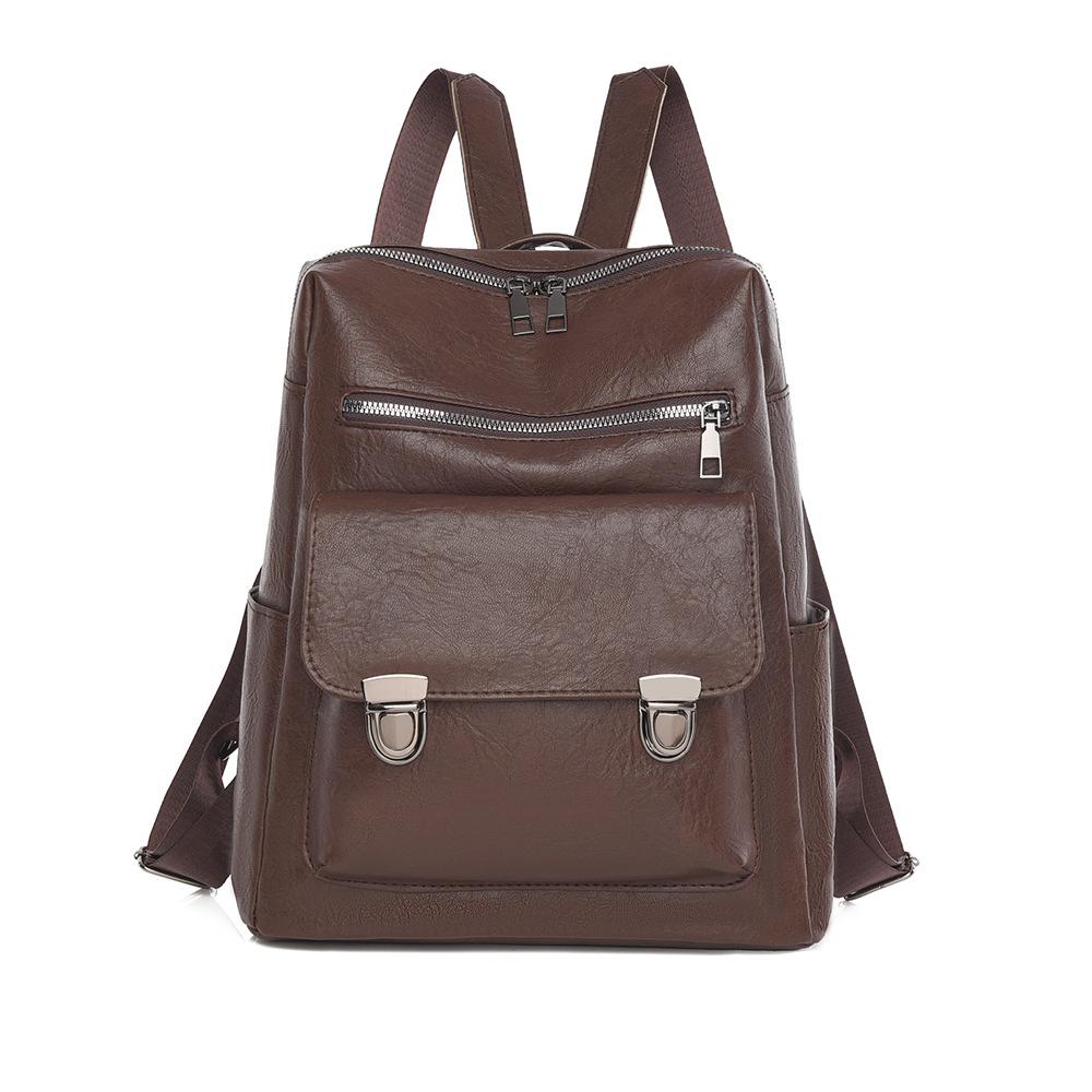 College style casual backpack large capacity color matching simple fashion student schoolbag British Hong Kong style retro commuter bag