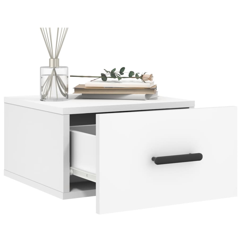 Wall Mounted Nightstand White 35 x 35 x 20 cm