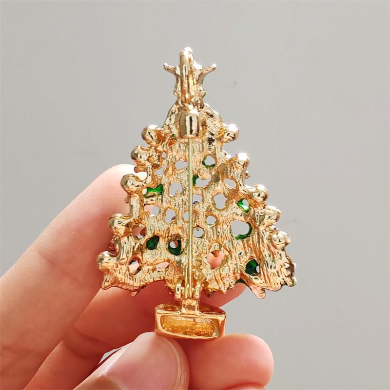 European & American Holiday Diamond Brooch: Christmas Tree Pin for Women - Cross-Border Fashion Accessory