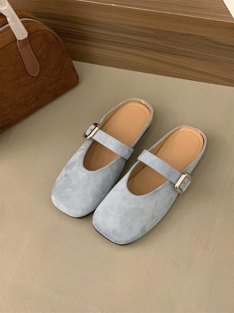 Baotou Half Slippers Women's Outwear Lazy Minimalist Flat-bottomed Versatile Slippers