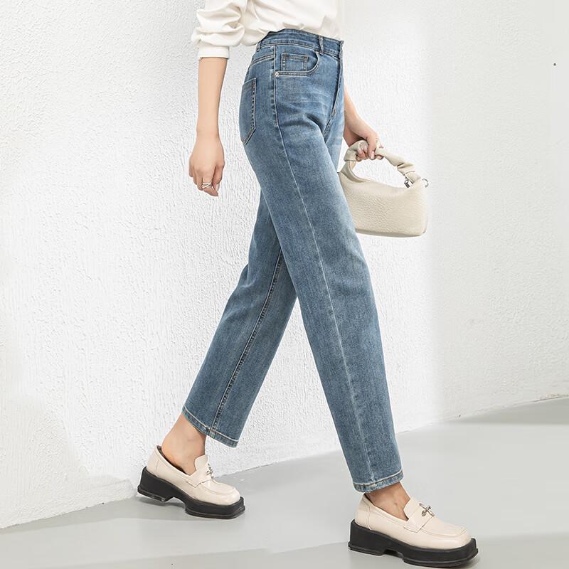 Fanzhen Women's High-Waist Straight-Leg Cropped Jeans