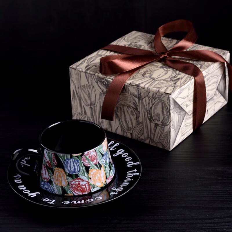 French Garden Ceramic Coffee Cup with Saucer